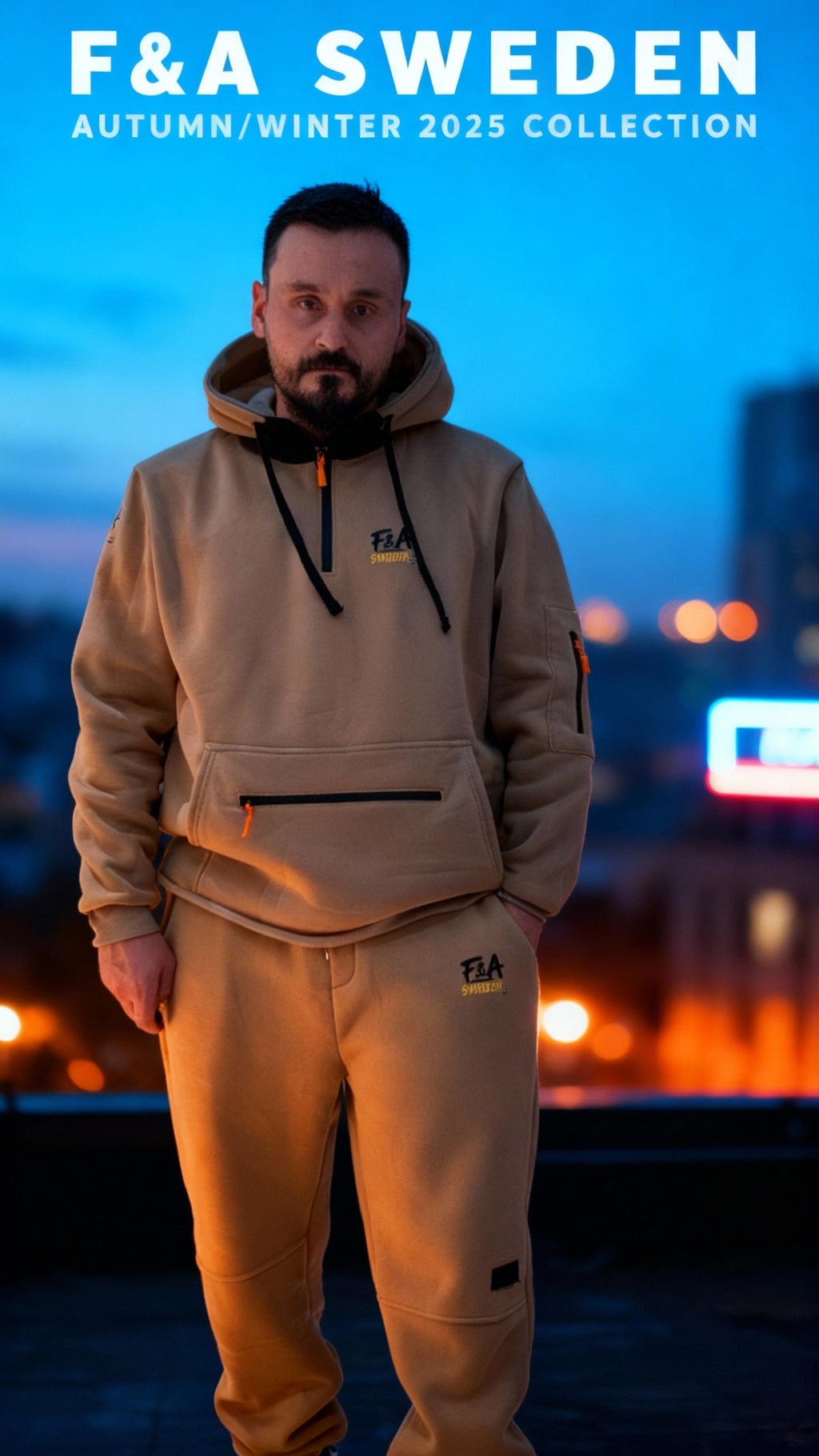 Huvtröja och joggingbyxor