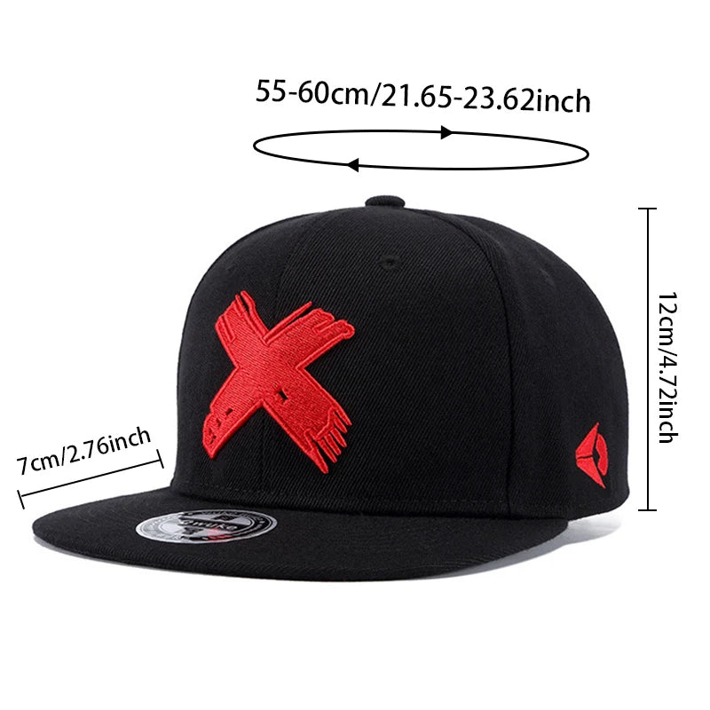 X – 3D-broderad Hip Hop-keps