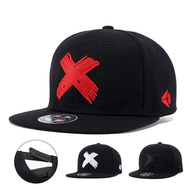 X – 3D-broderad Hip Hop-keps